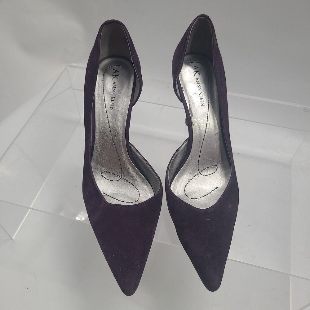 Anne Klein Christa Womens Dark Purple Suede Stiletto Pumps US Sz 8M